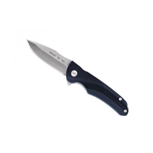 Bück 7840.Bls Couteau Lame Acier 420 Avec Flipper Manche 11 Cm Nylon/Fibre De Verre, Entretoise Bleue Bleu