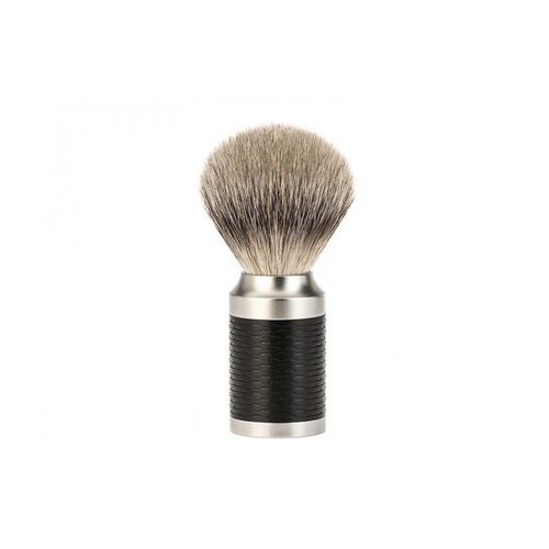 Mühle 091m96 Blaireau 0 Cm Pur Argenté (Silvertip Badger Monture Inox Brossé Et Inox Revêtement Dlc Noir. 