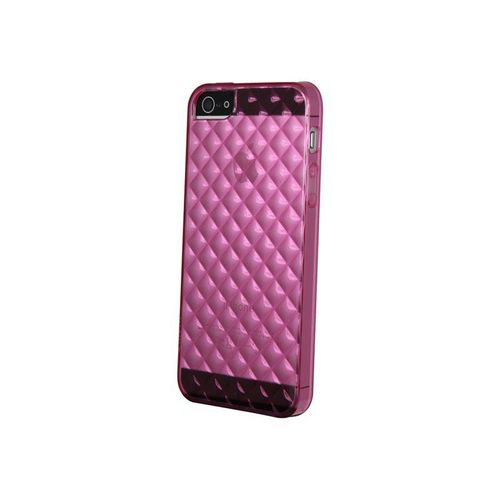 Muvit Minigel - Coque De Protection Pour Téléphone Portable - Transparent, Rose, Damier