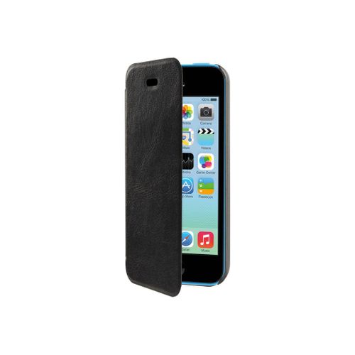 Muvit Easy Folio - Étui À Rabat Pour Téléphone Portable - Polyuréthane, Polycarbonate - Noir