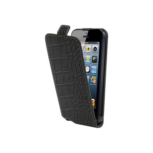 Muvit Slim - Étui À Rabat Pour Téléphone Portable - Croco Noir