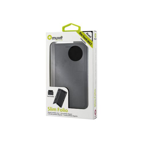 Muvit Slim Folio - Coque De Protection Pour Téléphone Portable - Noir - Pour Alcatel One Touch Idol S 6034r