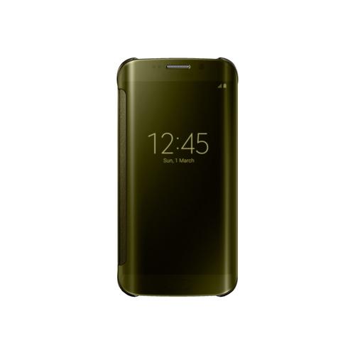 Samsung Clear View Cover Ef-Zg925b - Étui À Rabat Pour Téléphone Portable - Or - Pour Galaxy S6 Edge