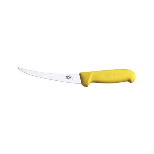 Victorinox 5.6608.12 Couteau Désosser, Lame Étroite 12 Cm Inox, Dos Renversé, Manche Fibrox Jaune.