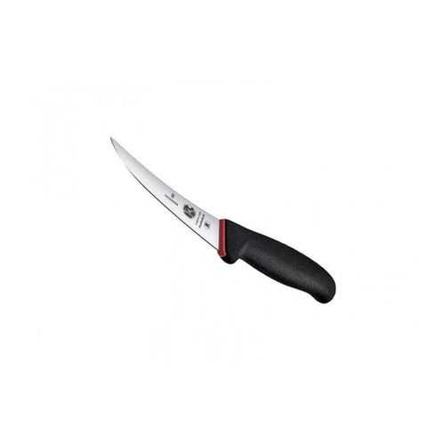 Victorinox 5.6613.12d Couteau Désosser, Lame Étroite Flexible Inox 12 Cm, Dos Renversé, Man Bi-Mat. Axe Polypro. Rouge Grip Noir