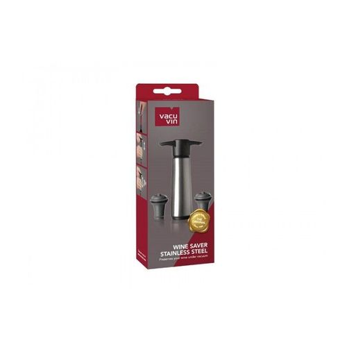 Vacu Vin 863.N Pompe À Vide Lame Manche 0 Cm Vacu Vin « Wine Saver » Inox Brossé (Pour Retirer L'air D'une Bouteille Ouverte).