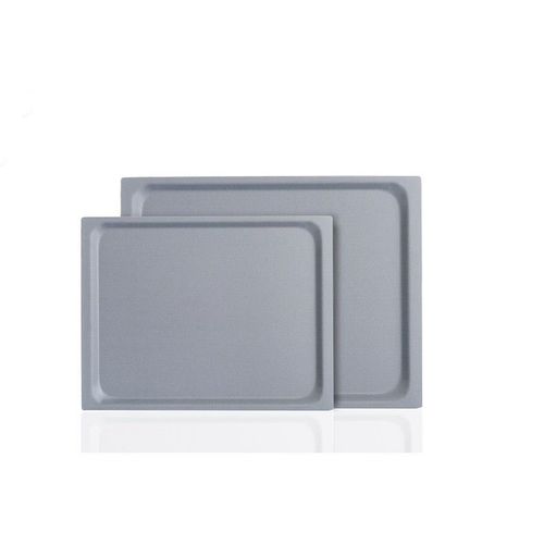 Don Hierro - Plateau De Service, Lot De 2 (42 X 29 Et 48 X 37 Cm), Aptes Pour Le Lave-Vaisselle.-Gris