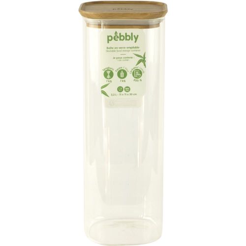 Boîte Alimentaire Pebbly Boite En Verre Carre Avec Couvercle