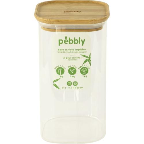 Boîte Alimentaire Pebbly En Verre Carre Avec Couvercle