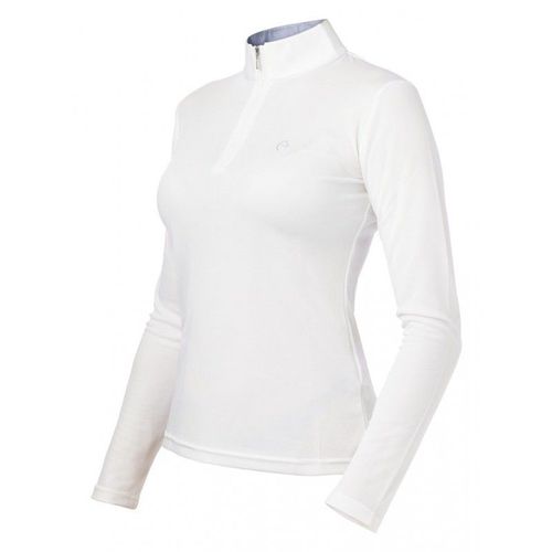 Polo Equith?Me "Mesh" - Couleur : Blanc/Bleu, Manche Longue