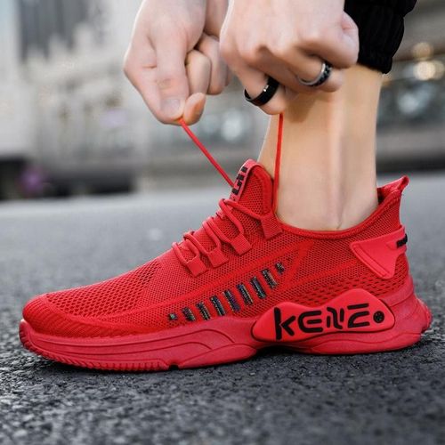 Chaussures De Sport Pour Hommes Chaussures De Sport Respirantes En Maille Armure Volante, Taille:(zm-67 Rouge)