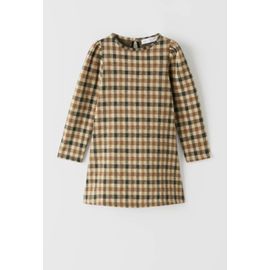 Robe À Carreaux Beige-Marron (Zara)