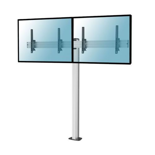 Support sur pied pour 2 écrans TV 50'' - 55'' - Hauteur 175cm - A visser - Inclinable