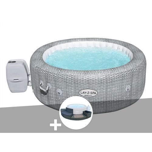 Kit spa gonflable Bestway Lay-Z-Spa Honolulu rond Airjet 4/6 places + Ensemble mobilier