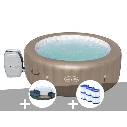 Kit spa gonflable Bestway Lay-Z-Spa Palm Springs rond Airjet 4/6 places + Ensemble mobilier + 6 filtres