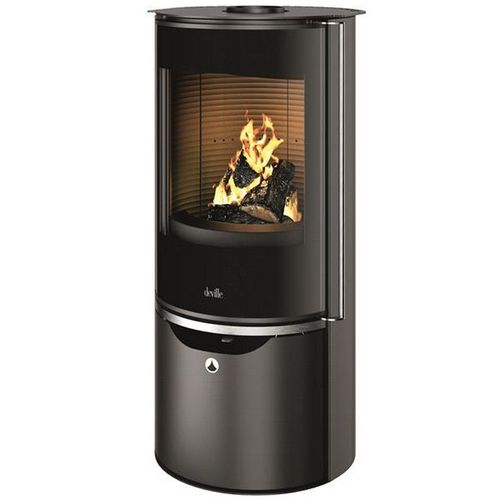 deville - poêle à bois fonte 6kw noir - c077bx-06