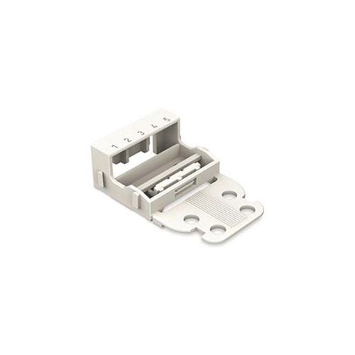 Adaptateur De Fixation - Pour Bornes À 5 Conducteurs - Série 221 - 4 Mm² - Avec Pied De Fixation À Encliqueter Pour Montage Hori