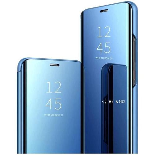 Coque Samsung Galaxy S22+ 5g, Coque Samsung S22 Plus 5g - Protection Clear View Housse Etui Rabat Miroir - Bleu