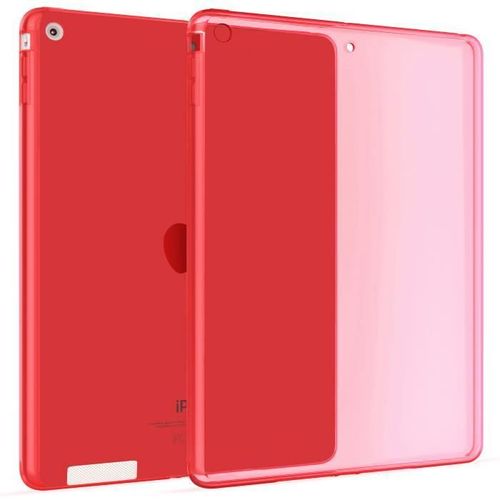 Transparent Étui Silicone Coque Housse Case Cover Pour Apple Ipad 2, Ipad 3, Ipad 4 En Rouge