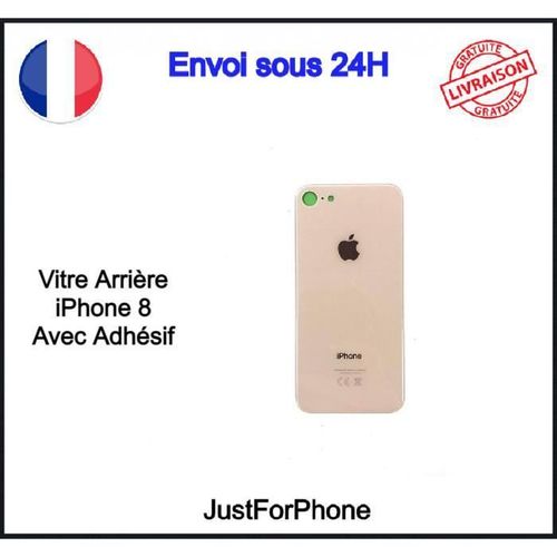 Vitre Verre Arrière Iphone 8 Rose Gold Cache Batterie Adhésif Logo