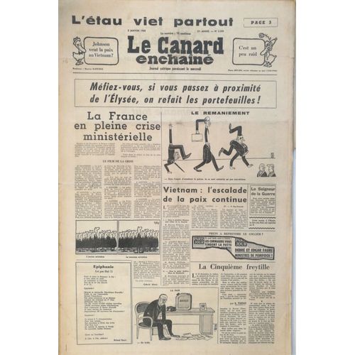 Le Canard Enchainé- Année 1966 Complète - Journal Anniversaire ! Journaux Anciens, Vieux Journaux, Collection, Actualités Du Passé. - -