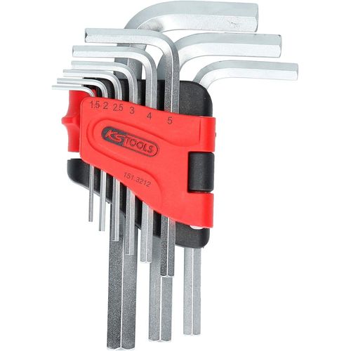 KS TOOLS Werkzeuge-Maschinen GmbH Jeu de clés Allen, dans support rabattable, 9 pcs 1,5-10 mm (151.3212)