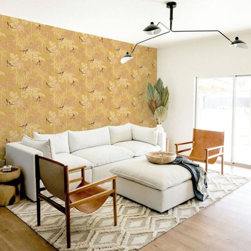 DUTCH WALLCOVERINGS Papier peint Japanese Garden Ocre