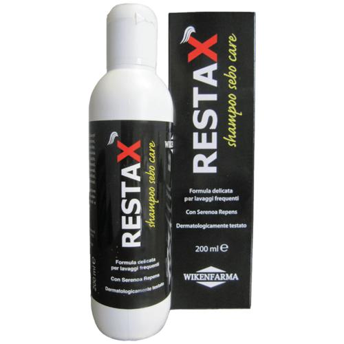 Restax Shampooing Sebo Care Délicat Pour Cheveux Gras, Avec Serenoa Repens, Sans Parabens, Protection Des Cheveux, Anti-Chute, 