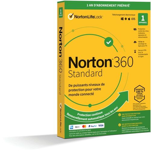 Logiciel Antivirus Et Optimisation Norton Lifelock 360 Standard 10go 1 Poste