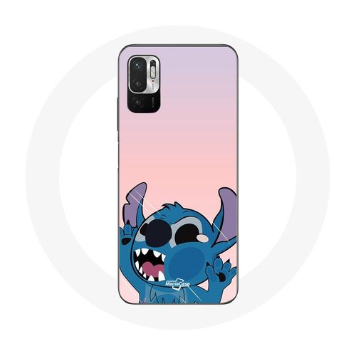 Coque Pour Xiaomi Poco M3 Pro Stitch Le Nez En L'air Fond Rose