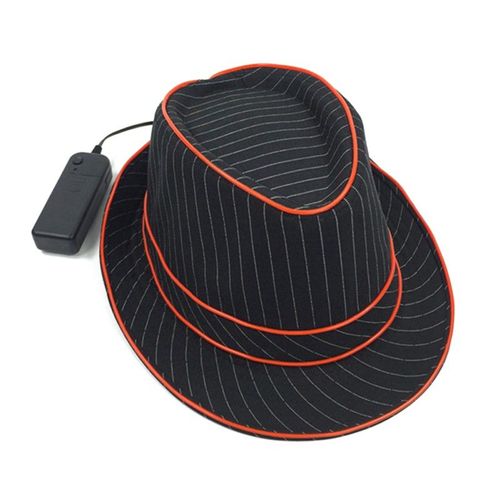 Casquette De Jazz À Led El Wire, Chapeau Lumineux Pour Fête D'halloween, Pour Hommes Femmes Adultes