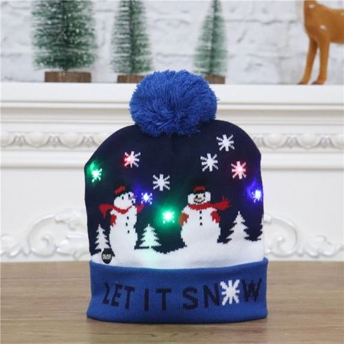 Bonnet Tricoté Avec Led Pour Enfants, Chapeaux De Noël, Mignon, Modèle De Dessin Animé, Lumineux, Cadeau De Noël, Fournitures De Nouvel An