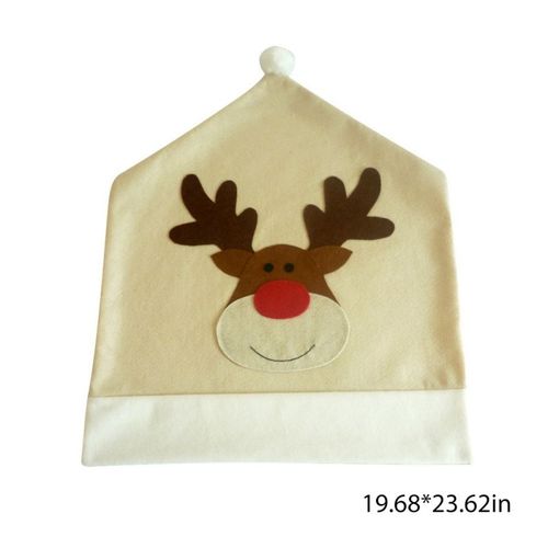 Housse De Chaise De Noël Pour Table À Manger, Chapeau De Père Noël, Couverture Arrière De Chaise, Décoration De Noël, Fournitures De Décoration De Fête À Domicile