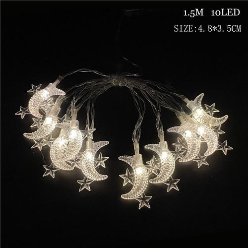 Guirlande Lumineuse À 10led Pour Château, Lune, Étoile, Eid Mubarak, Ramadan, Décoration Pour La Maison, Ramadan Kareem Eid Al Adha Eid, Lanterne Cadeau