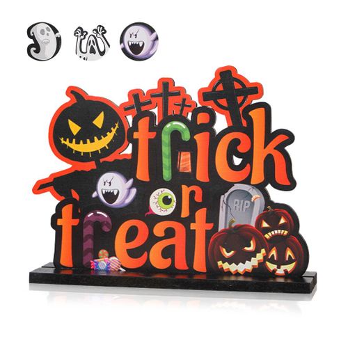 Ornements D'halloween En Bois, Pendentifs Fantôme De Citrouille, Tours Ou Friandises, Décoration De Fête D'halloween Pour Signes De Table À La Maison, Jouet Pour Enfants