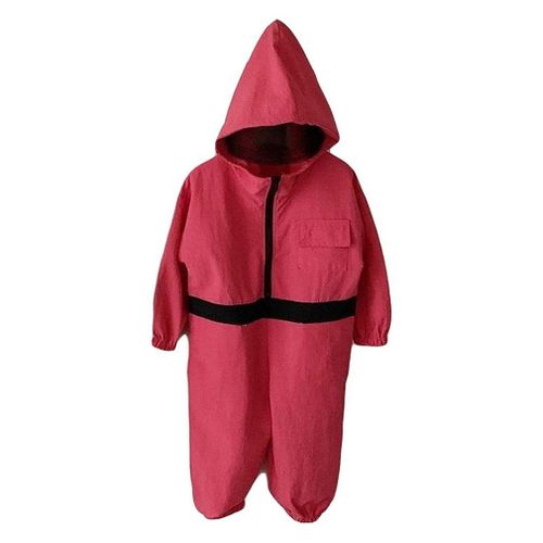 Costume De Jeu De Calmar Pour Enfants, Combinaison Rouge De Cosplay De Noël Ou D'halloween, Vêtements De Fête Pour Enfants
