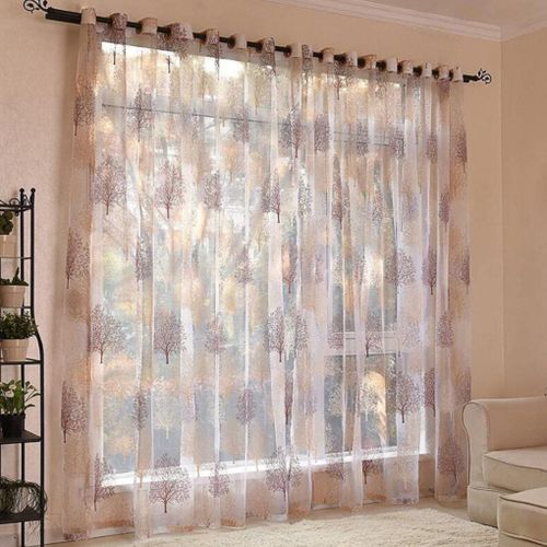 Panneau De Rideau En Tulle À Motif Floral, Pour Fenêtre, Chambre À Coucher, Maison, Bureau, Hôtel, Fournitures De Chambre