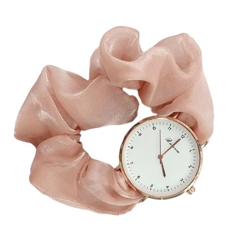 Montre-Bracelet Créative, Ruban De Soie Femmes Bracelets Mode Montres Numériques Élégantes Cadeau Pour Mère Femmes Bracelets, Loisirs Bijoux Rose