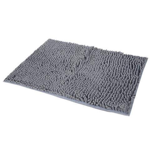 Tapis De Sol En Chenille Microfibre De Couleur Unie Bleue, Grande Taille 40x60cm, Paillasson Antidérapant Pour Salle De Bain, Cuisine