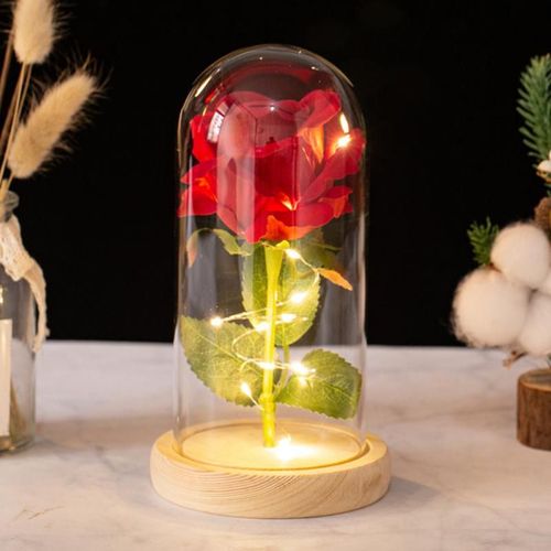 Guirlande Led Rose Éternelle Plaquée Feuille, Cadeau De Saint-Valentin, Lampe, Amour Éternel, Décoration De Mariage, Éclairage, Cadeau De Noël