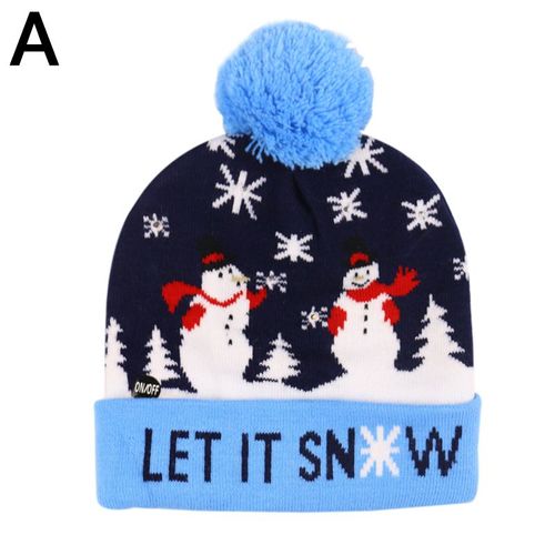 Chapeaux De Noël Pour Enfants Et Adultes, Tricot Avec Lumière Led, Bonnet Décoratif Pour Le Nouvel An