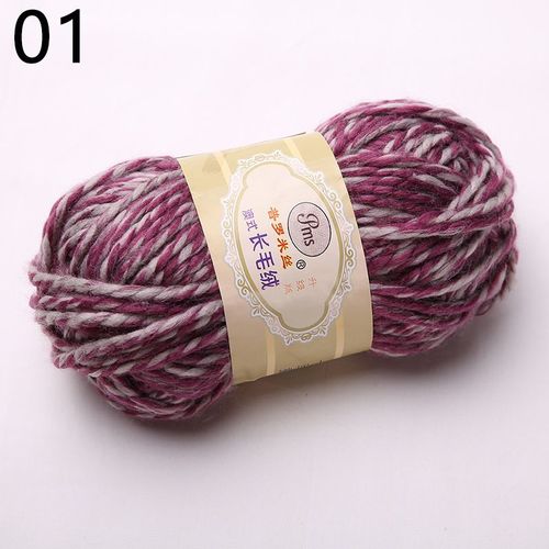 Fil À Tricoter En Laine De Coton, Fils Mélangés Pour Écharpe De Pull, Doux, Multicolore, Crochet En Laine Fait À La Main, Couture De Bricolage De Haute Qualité, 1 Pièce