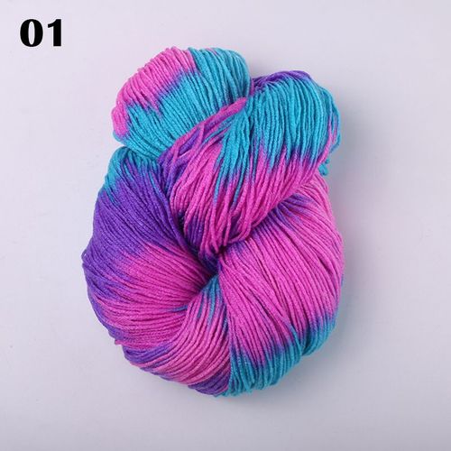Pull en laine à tricoter multicolore, 1 pièce, fil doux de 50g, coton coloré tissé