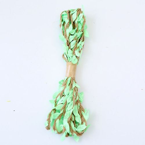 Simulation De Feuilles Vertes Colorées, 10m, Tissage En Corde De Chanvre, Décoration Bricolage Pour Mariage, Anniversaire, Couronne En Rotin, Décorations De Noël