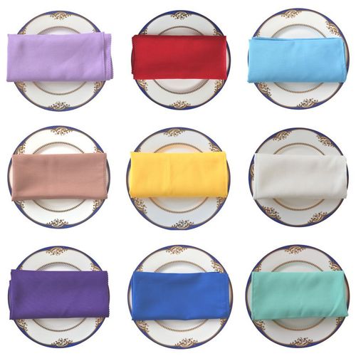 Serviettes De Table En Polyester, 1 Pièce, Bordure Décorative Tricotée, Tissu Mouchoir, Dîner, Décoration De Mariage, Fête De Noël, Couleur Aléatoire