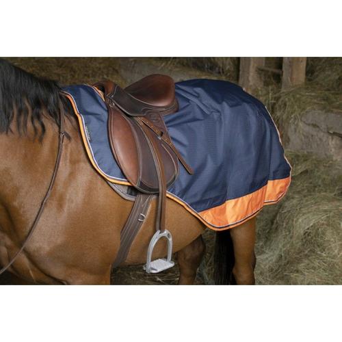 Couvre-reins EQUITHÈME "TYREX 600 D" - Couleur : marine/orange, Taille : 165 cm, Doublure : micro-polaires anti-peluches