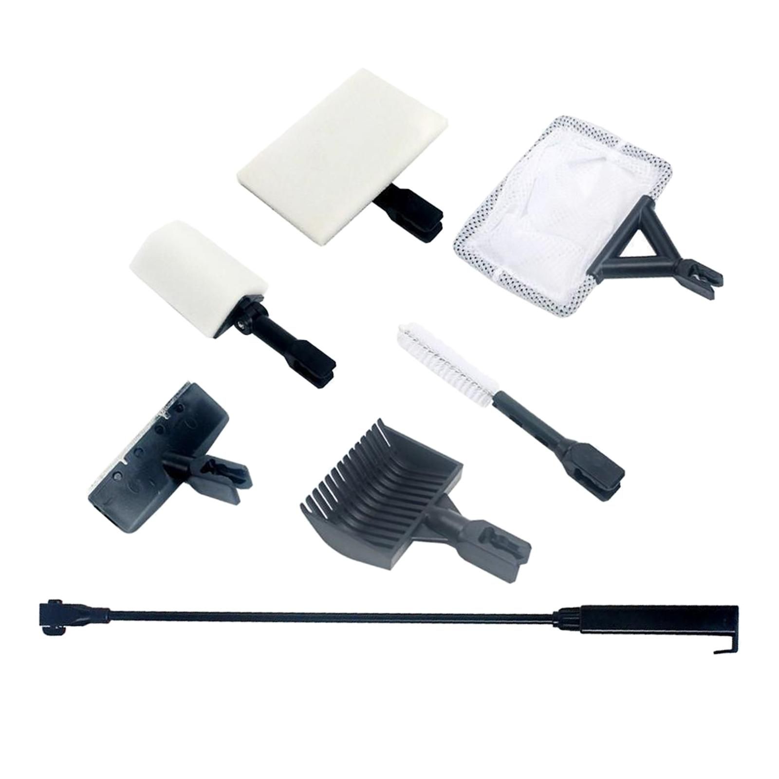 3 en 1 Kit de Nettoyage d'Aquarium de Poissons Poignée à Long Manche Brosse  de réservoir de Poissons