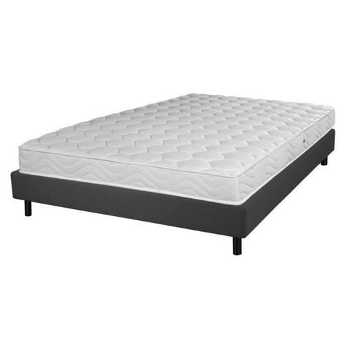 Sommier + Pieds + Matelas Newkit Anthracite 160x200 50 X 8 Mm Gris