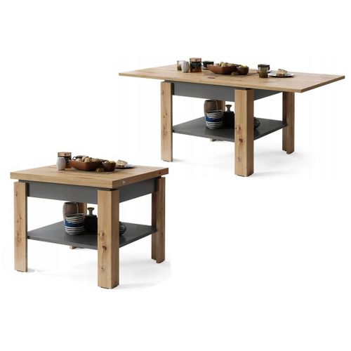 Table Basse Leonor Bois / Gris Extensible Jusqu'? 130 Cm