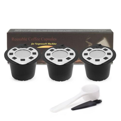 Capsules de café réutilisables, 3 pièces, dosette, filtre, goutteur, doseur, en acier inoxydable, Compatible avec la Machine à café Nespresso U